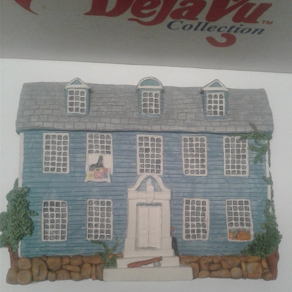 Brian Baker Deja Vu Collection 1510 Colonial House Blue Wall Decor Plaque